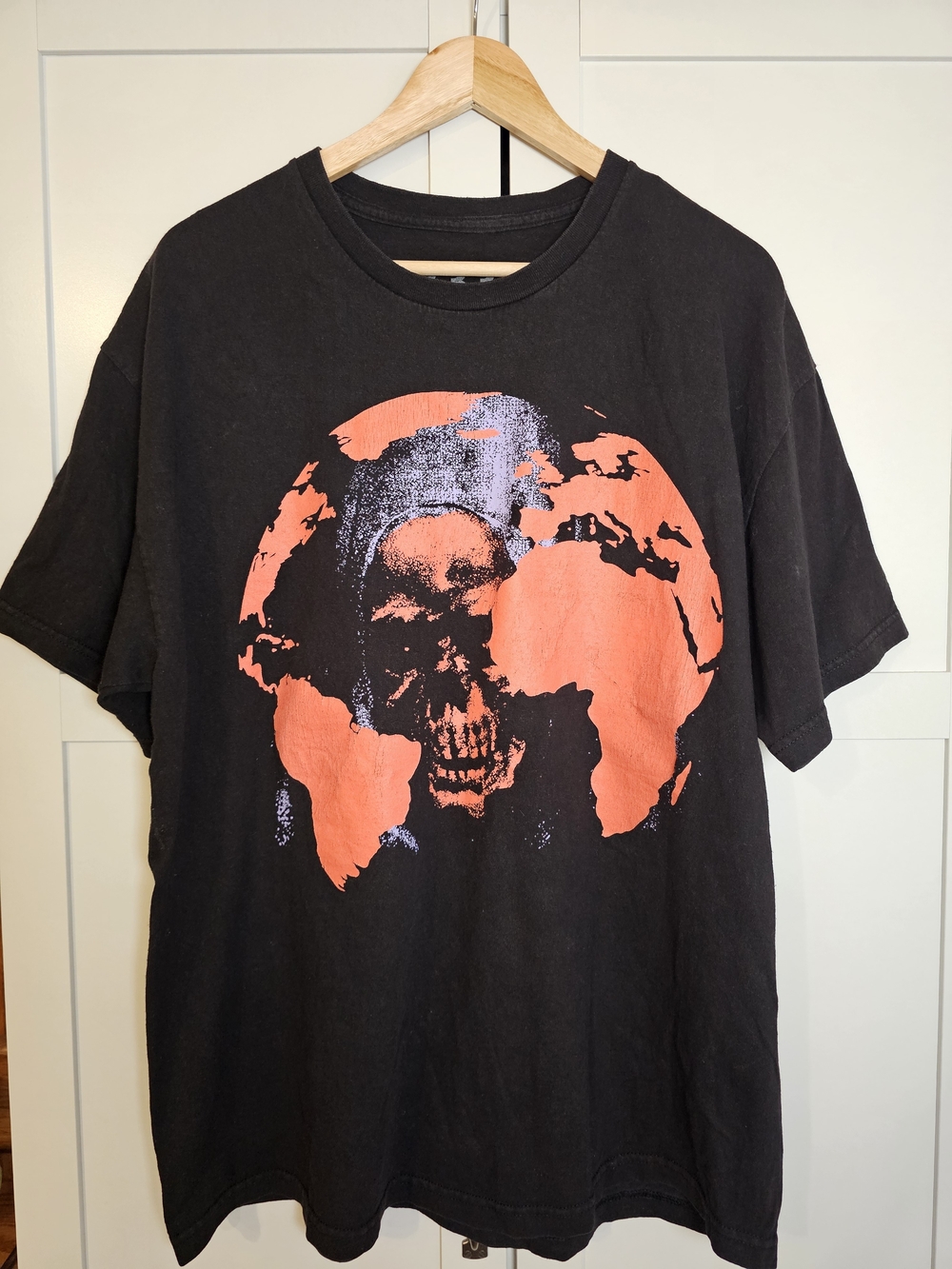 Half Evil 333 4 Year Anniversary T-Shirt Black Skull Globe Men's XL Streetwear